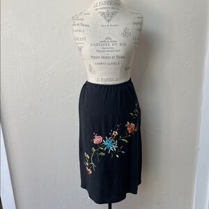 4/$20 Floral Embroidered Black Skirt